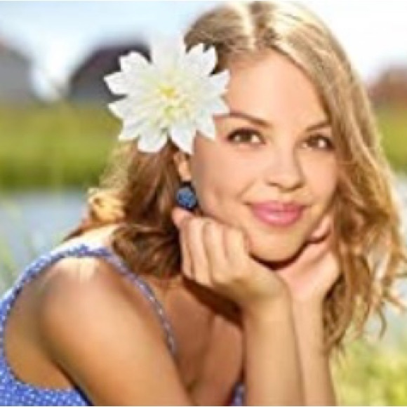 New! Set of 2 Purple Flower Clip (Hair-Hat) Extra Large 6 inches - Picture 6 of 12